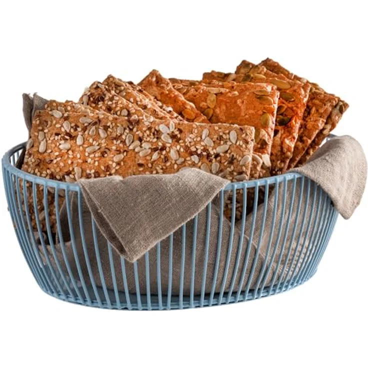 APS 30455 Korb -SVART- in dream blue, ovale Form zur Aufbewahrung von Brot und Obst, Maße 24 x 19 cm, Höhe 8 cm – Bild 2