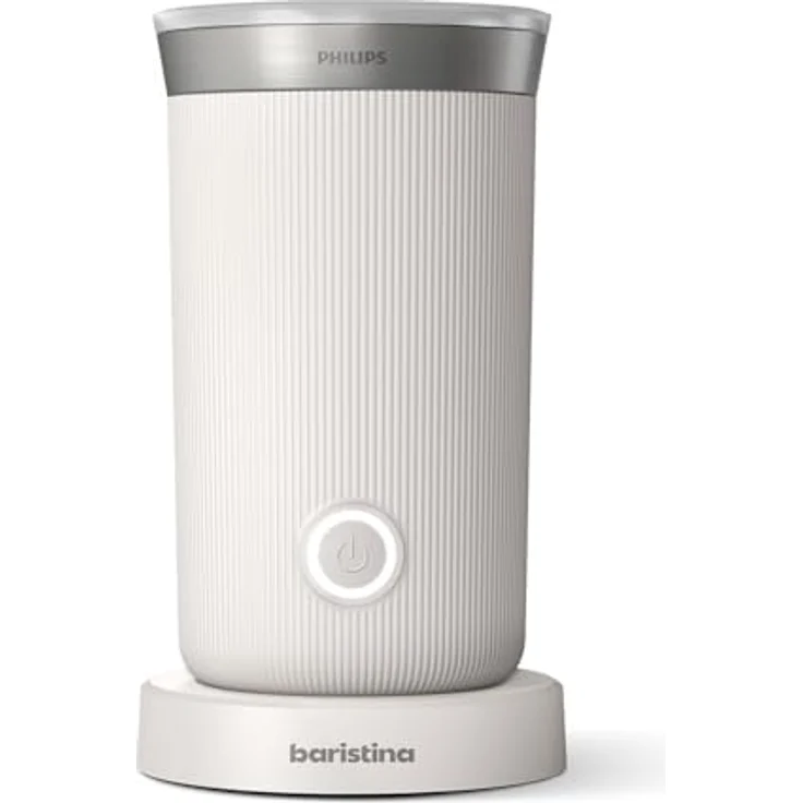 Philips Baristina Elektrischer Milchaufschäumer - schäumt heiße und kalte Milch und pflanzlichen Alternativen auf. Einfach zu reinigen. Naturweiß (BAR311/00) – Bild 1