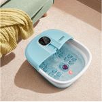 COSTWAY Fußbad mit 16 Massagerollen, Bimsstein Blubberblasen, Fernbedienung, Blau