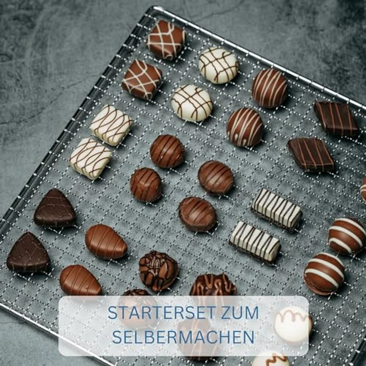 Westmark Pralinen--Dekorier-Set: 2 Tauchgabeln, 1 Tauchspirale, Abtropfgitter und Rezepteheft, Stahl-Rostfreier Edelstahl, Silber, 31472260 – Bild 8