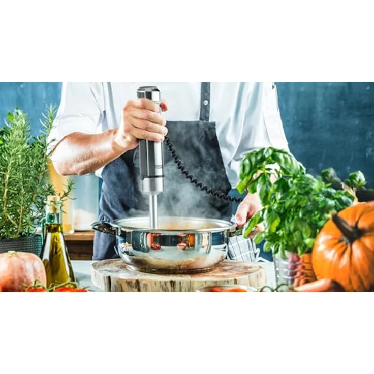 Teesa TSA3512, 1200 W Stabmixer mit verstellbarem Turbomodus und Edelstahlklingen, stufenlose Drehzahlregelung 9.000 – 15.200 U/min, spülmaschinenfeste Teile, Überlastungsschutz – Bild 5