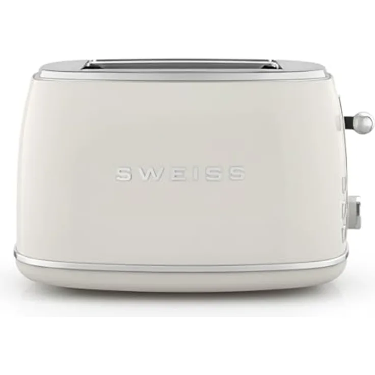 SWEISS Vintage-Toaster GRS8, 850 W mit 2 Schlitzen und 6 Bräunungsstufen, Beige