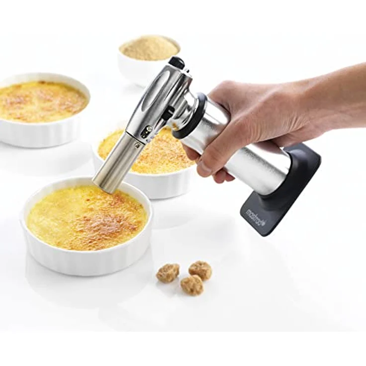 Mastrad Kochbrenner Pro Version, nachfüllbar, Edelstahl, Sicherheitsschloss, anpassbare Flamme, kulinarischer Brenner, Creme Brulee Brenner – Bild 3