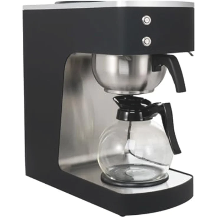 GastroHero Filterkaffeemaschine, Edelstahl, 2 Liter mit Glaskanne, konstante Brühtemperatur, Warmhalteplatte – Bild 1