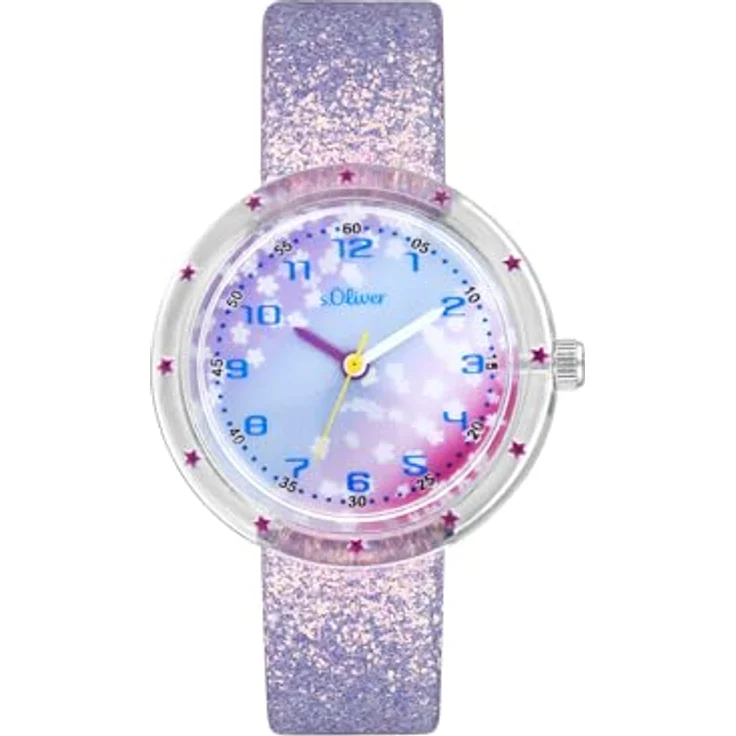 s.Oliver Armbanduhr Mädchen Kinder Quarzuhr Analog, mit Nylon Armband, Mehrfarbig, wasserfest Wasserdicht, Kommt in Uhren Geschenk Box, 2037721 – Bild 1
