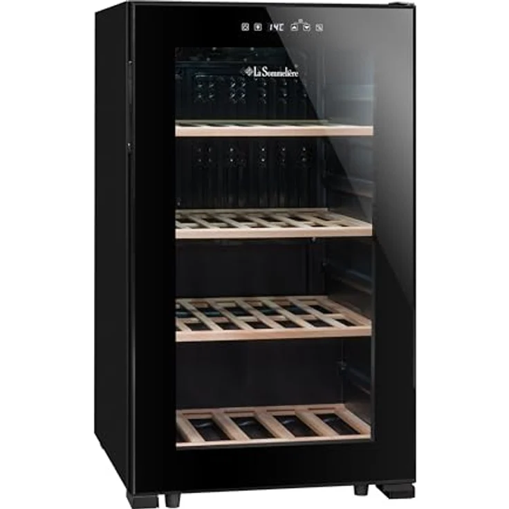 La Sommeliere - Weinkühlschrank LS52BLACK, 52 Flaschen, Temperier-Servier-Weinschrank, Glastür aus UV-undurchlässigem Glas, freistehend – Bild 4