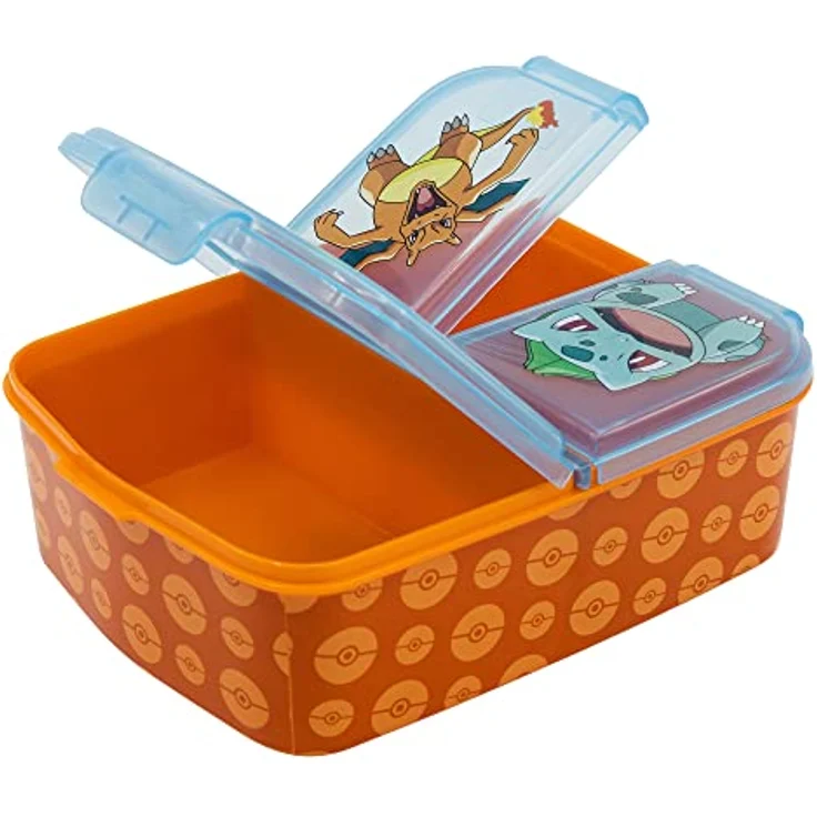 POKÉMON Lunchbox Brotdose 3 getrennte Fächer Pokemon Lunch to Go Vesper Dose, Kinder Vesper Dose mit Click-Up Verschluss – Bild 3
