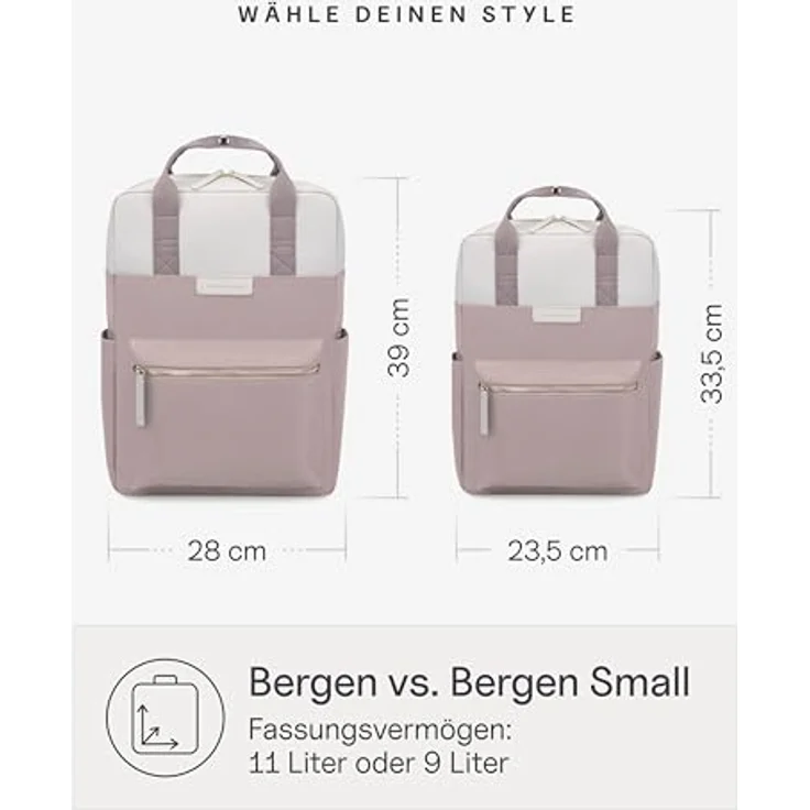 Kapten & Son Bergen City Rucksack, 33,5 cm, aus 100% PET, in dusty rose – Bild 5