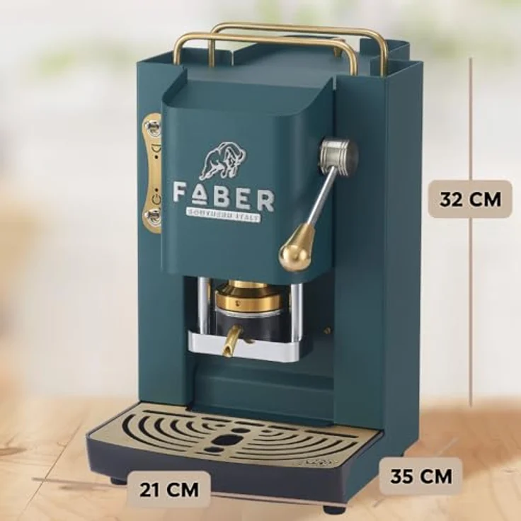 Faber Coffee Machines Faber Pro Deluxe 3.0 Kaffeepadmaschine, Messing-Design, ESE Pads, hygienischer Wassertank aus Glas, magnetisch abnehmbare Brühgruppe und Auslauf – Bild 8
