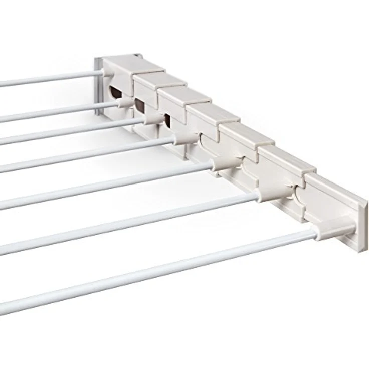 Rayen Teleskop-Wäscheleine, 5 m, weiß, lackierter Stahl, ABS, 80 x 37 cm – Bild 4