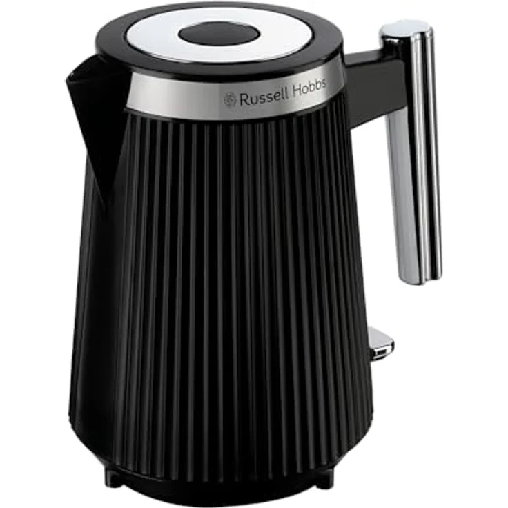 Russell Hobbs Brontë Wasserkocher 1,7L, 2400W, Matt Schwarz mit Silberakzenten, Perfect-Pour-Ausguss, Wasserstandsanzeige, herausnehmbarer Kalkfilter, Push-to-Open-Deckel – Bild 1