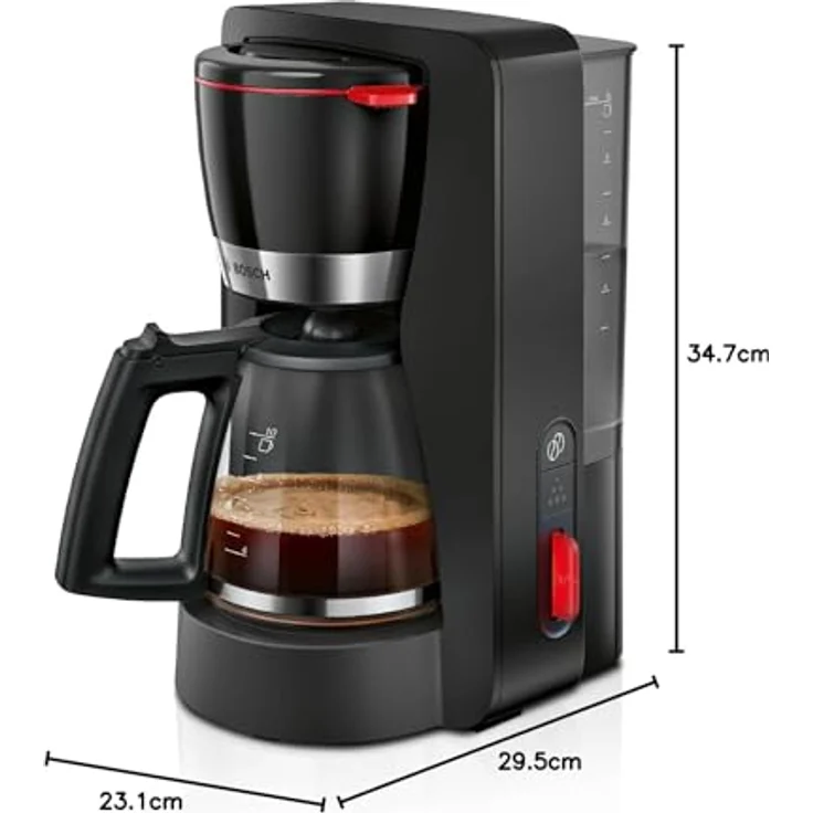 BOSCH Filterkaffeemaschine Elektrische Kaffeemaschine BOSCH TKA4M233 1200 W, Schwarz, 15 Tassen – Bild 10