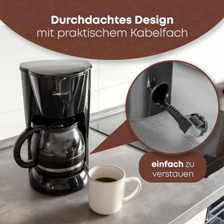 Clatronic KA 3473 Kaffeeautomat, schwarz – Bild 5