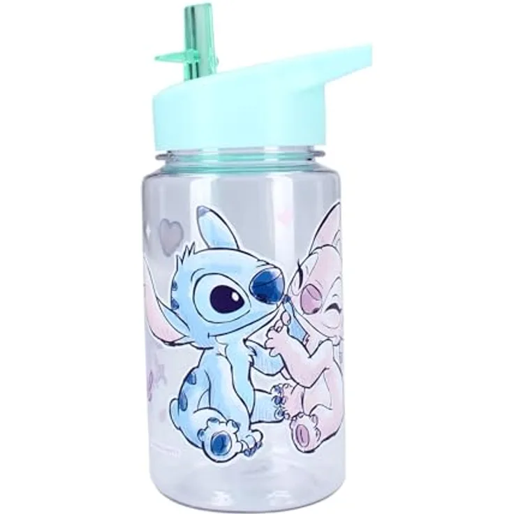 Lilo & Stitch Trinkflasche 450ml, Aluminium Wasserflasche für Kinder, robust und leicht transportierbar
