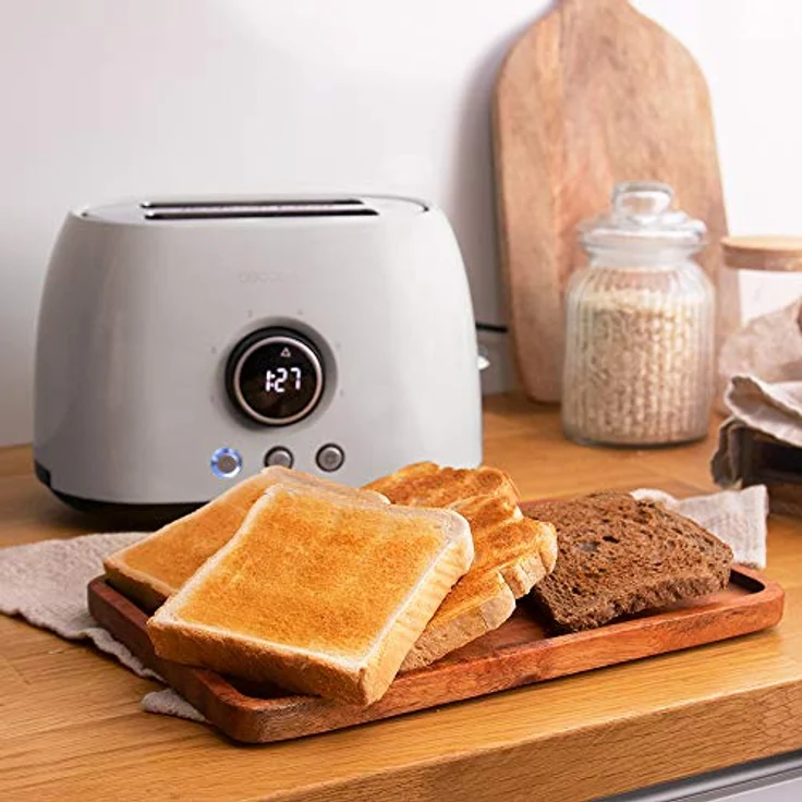 Cecotec Tostadora digital ClassicToast 8000, 2 kurze Schlitzen, 800W, 6 Bräunungsstufen, Extra-Lift-Funktion, beige double  – Bild 7