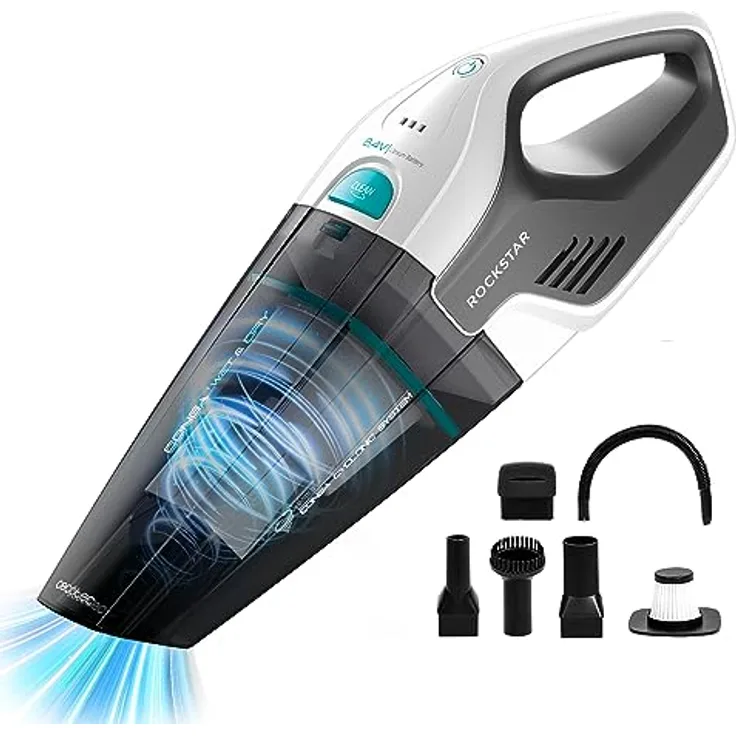 Cecotec Akku-Handstaubsauger Conga Rockstar Hand 8,4 V. 50 W, beutellos, Feststoffe und Flüssigkeiten, Autonomie 20 Min., Saugleistung 4,5 kPa, Hochleistungsfilter, 500 ml