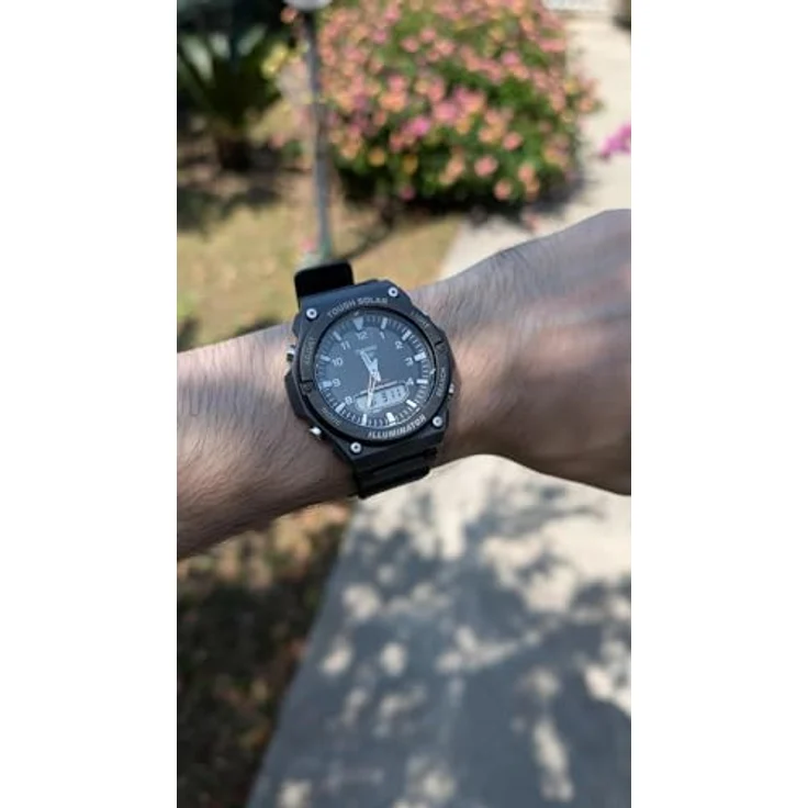 Casio AQ-S820W-1AVEF, Sportliche Analog-Digital-Uhr mit Solarenergie, schwarzes Kunststoffarmband, wasserdicht bis 10 bar – Bild 4