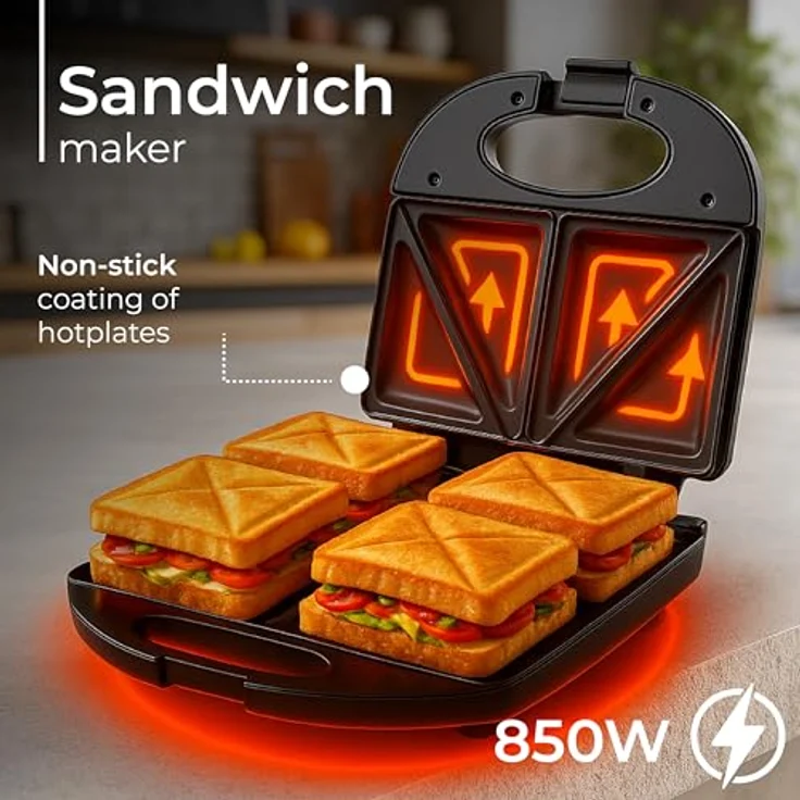Adler Adler AD-3015 Sandwichtoaster, 750 Watt – Bild 3