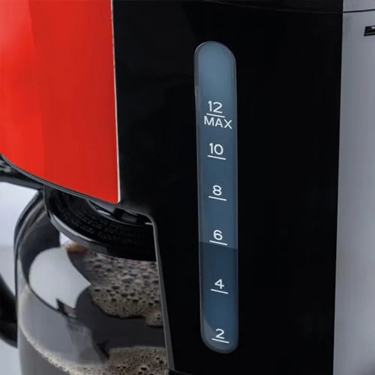 Korona 10667 Retro-Kaffeemaschine | Rot | 1,5 Liter | Filterkaffeemaschine | LCD-Display | Timer | Kaffeeautomat inkl. Permanentfilter – Bild 6
