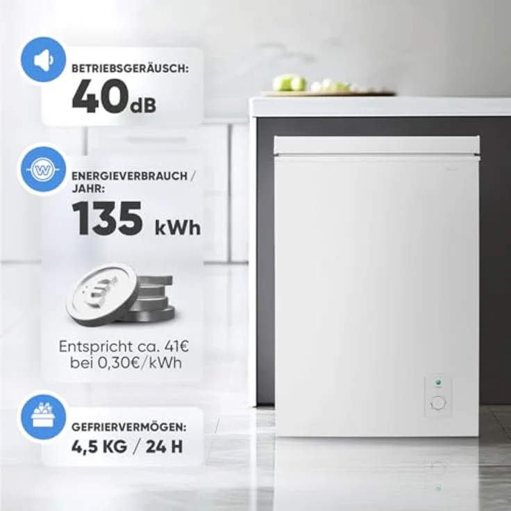 Bomann Gefriertruhe GT 7355, 100L | Leise | ≤ -18°C | Herausnehmbarer Korb | Energieeffizient – Bild 5