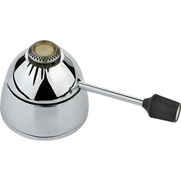 Spring Fondue Gasbrenner | Edelstahl | 7 cm Ø, H: 6,5 cm | nachfüllbar mit Feuerzeug Gas | stufenlos regulierbar | geruchlose Flamme | Heizleistung: 0,5 kW