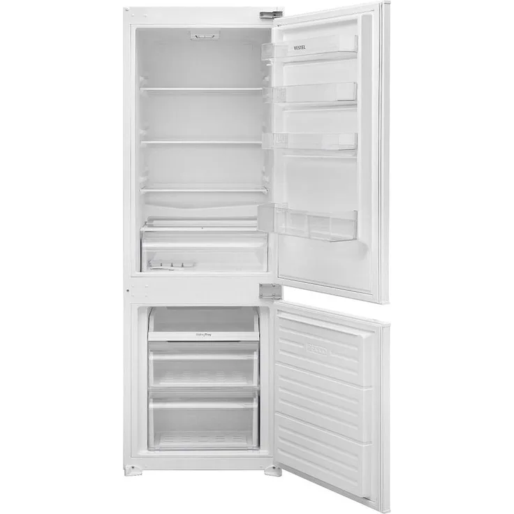 Vestel VEKK71961 Einbau-Kühl-/Gefrierkombination, 251 Liter, Less Frost, Sicherheitsglasablagen, LED-Innenbeleuchtung, weiß