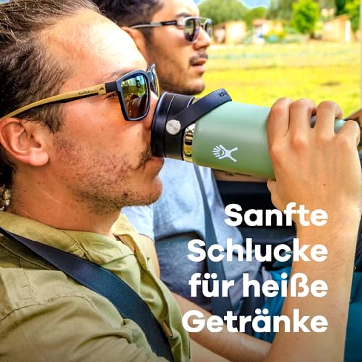 Hydro Flask Reise-Kaffeeflasche , Edelstahl und vakuumisoliert, große Öffnung mit auslaufsicherem Flex Sip-Deckel, White, 473 ml (16 oz) – Bild 5