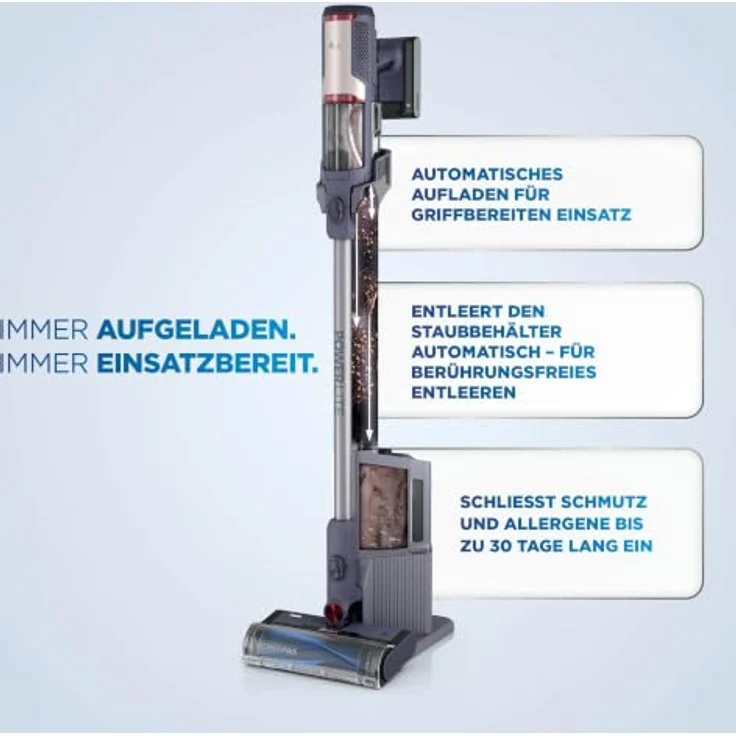 Shark BU3621EUT, Akku-Stielstaubsauger mit automatischer Absaugstation und motorisierter Bodendüse für Tierhaare – Bild 6