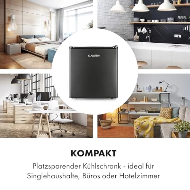 Klarstein Obsidian HEA14, 46 Liter Mini Kühlschrank mit Eisfach, schwarz – Bild 4