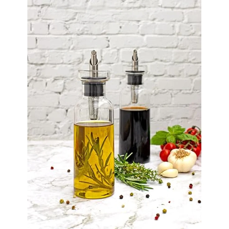 AdHoc Essig-/Ölflasche 21 cm, eleganter Tischspender für Essig und Öl – Bild 2