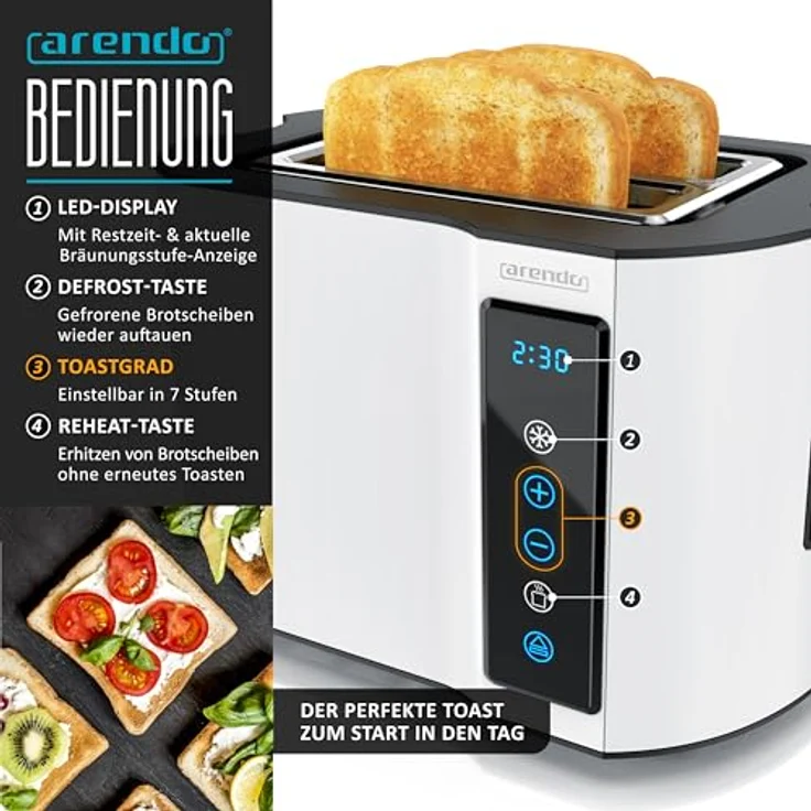 Arendo Sevencook Eierkocher, Edelstahl, für bis zu 7 Eier, 400 W, Härtegrad einstellbar, Warmhaltefunktion – Bild 5