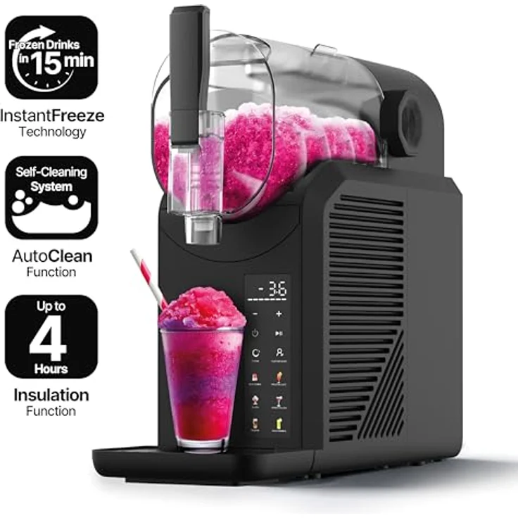 SEGER SuperSlush 2L, 7-in-1 Slush Maschine mit 7 Programmen, Selbstreinigung und InstantFreeze-Technologie in 15 Minuten für Slushies, Cocktails, Milchshakes und mehr – Bild 2