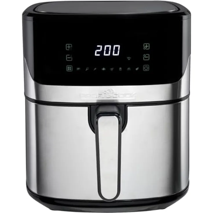 ProfiCook® Heißluftfritteuse PC FR 1294 H, 6,5L Airfryer, Edelstahl-Gehäuse, 8 Programme, fettfreie Zubereitung, 80°C - 200°C
