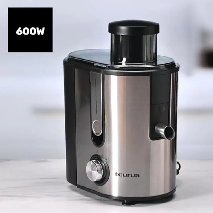 Taurus 924731000 Entsafter Pro Compact, 600 W, Eingang 65 mm, abnehmbarer Edelstahlfilter, 2 Geschwindigkeitsstufen, Krug 350 ml, herausnehmbarer Fruchtbehälter 1,2 l – Bild 6