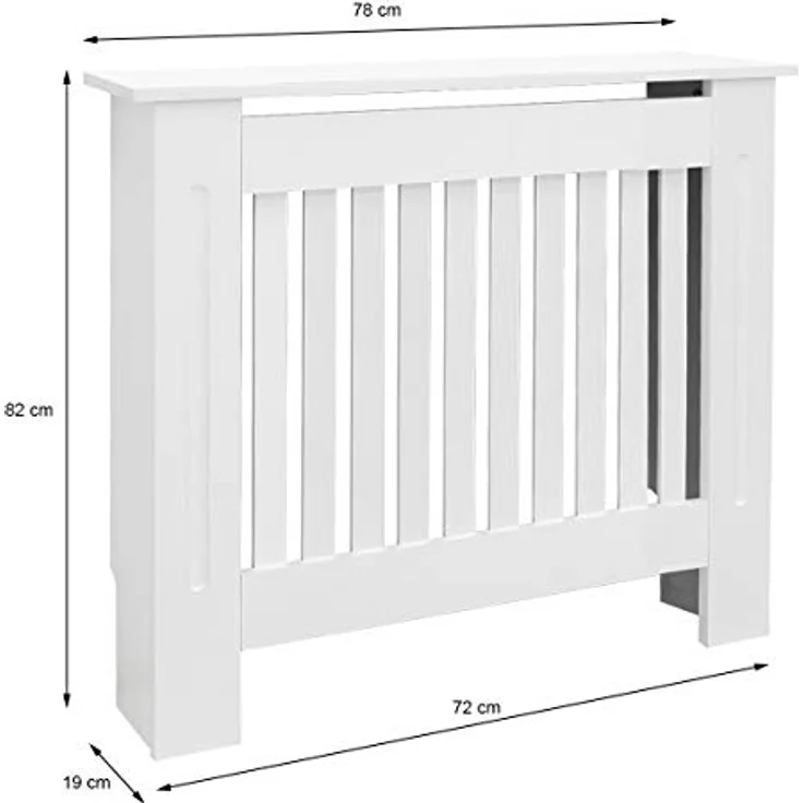 ECD Germany Heizkörperverkleidung Landhausstil, 78x19x82 cm, weiß lackiert aus MDF mit einfacher Montage und stilvollem Design – Bild 6