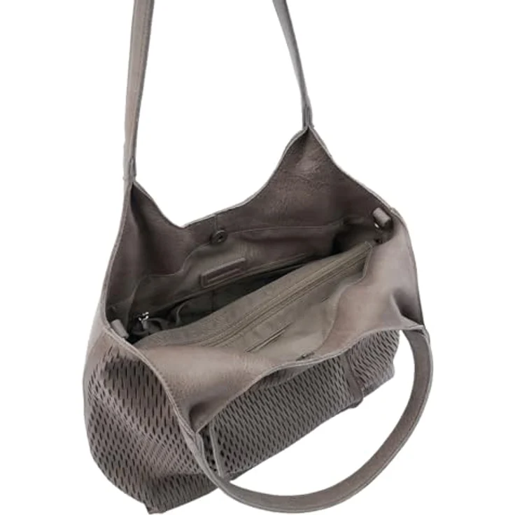 FredsBruder Soft Cut Schultertasche, Handtasche aus Leder, 35 cm, schwarz – Bild 4
