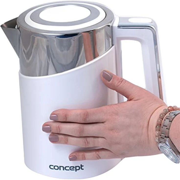 CONPT Hausgeräte RK 3170-3171 CONPT RK3170 Wasserkocher mit temperatureinstellung, COOL TOUCH, edelstahl, 1,7 L, Weiß, 2200 W, anti-kalk-filter, funktion KEEP WARM, Rostfreier Stahl, 1.7 liters – Bild 3