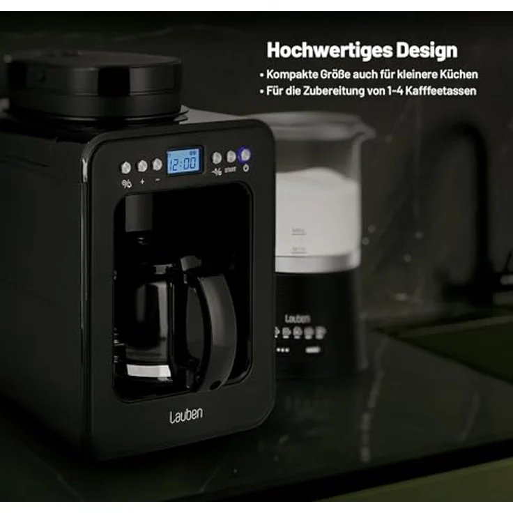 Lauben Grind&Drip Coffee Maker 600BB, Kaffeemaschine mit Integriertes Mahlwerk, Abwaschbarer Filter, Automatische Abschaltung, Anti-Tropf® Technologie, Inhalt 4 Tassen – Bild 3