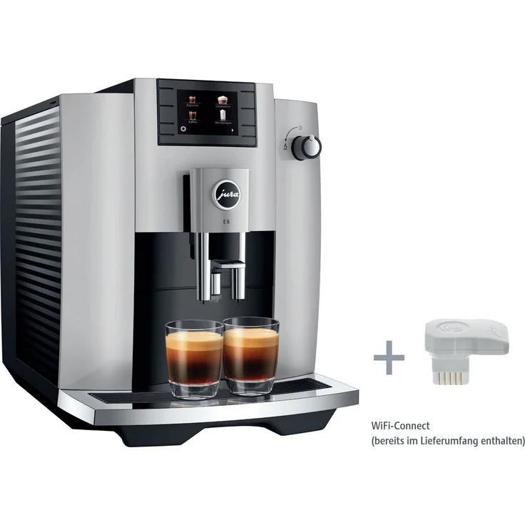 JURA Kaffeevollautomat 15676 E6 Platin (ECS), inkl. 24160 WiFi-Connect - Perfekter Cappuccino auf Knopfdruck