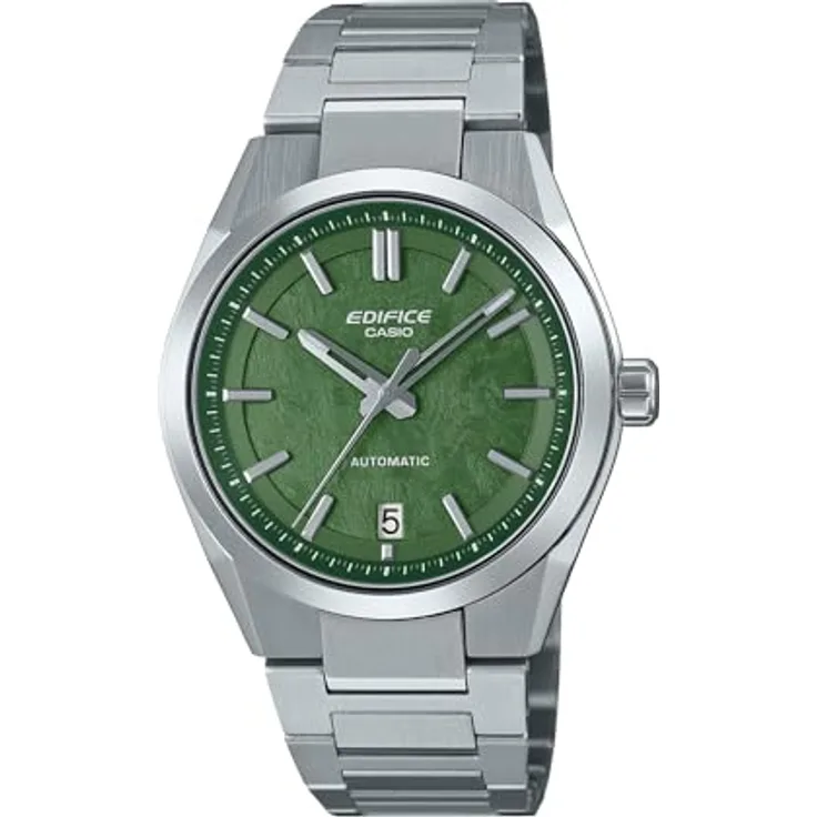 Casio Edifice EFK-100D-3AER Automatikuhr, 39 mm Edelstahlgehäuse, grünes galvanisches Zifferblatt, 100 m wasserdicht, Automatikwerk mit 40 h Gangreserve