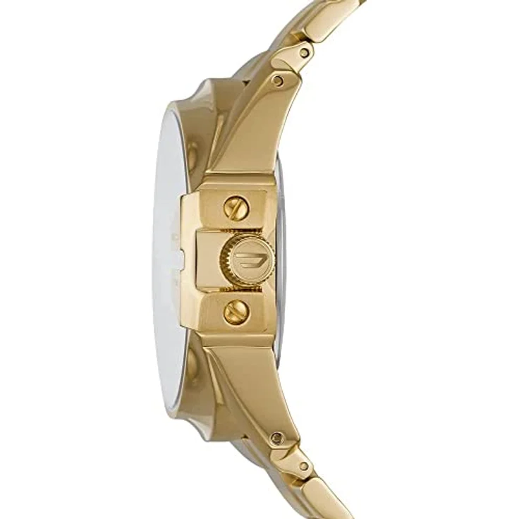 Diesel Herrenuhr Master Chief, DreizeigerDatumswerk, 45 mm goldenes Edelstahlgehäuse mit Edelstahlarmband, DZ1952 – Bild 3