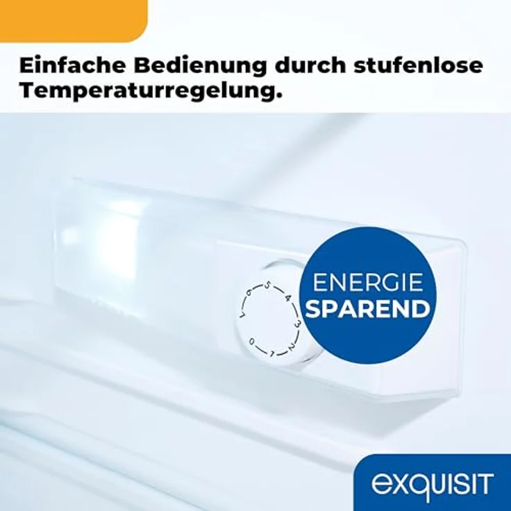 Exquisit KS16-V-H-010C, Kühlschrank ohne Gefrierfach, 133 l, LED-Beleuchtung, 3 Glasablagen, manuelle Temperaturregelung, wechselbarer Türanschlag, weiß – Bild 7