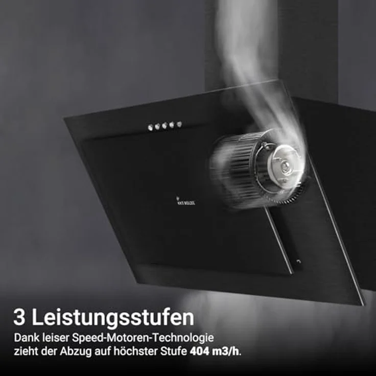 KKT KOLBE VTH6004S Dunstabzugshaube 60 cm, Kopffrei, Schwarz Glas, LED-Beleuchtung, Energieeffizienzklasse A+++ – Bild 5