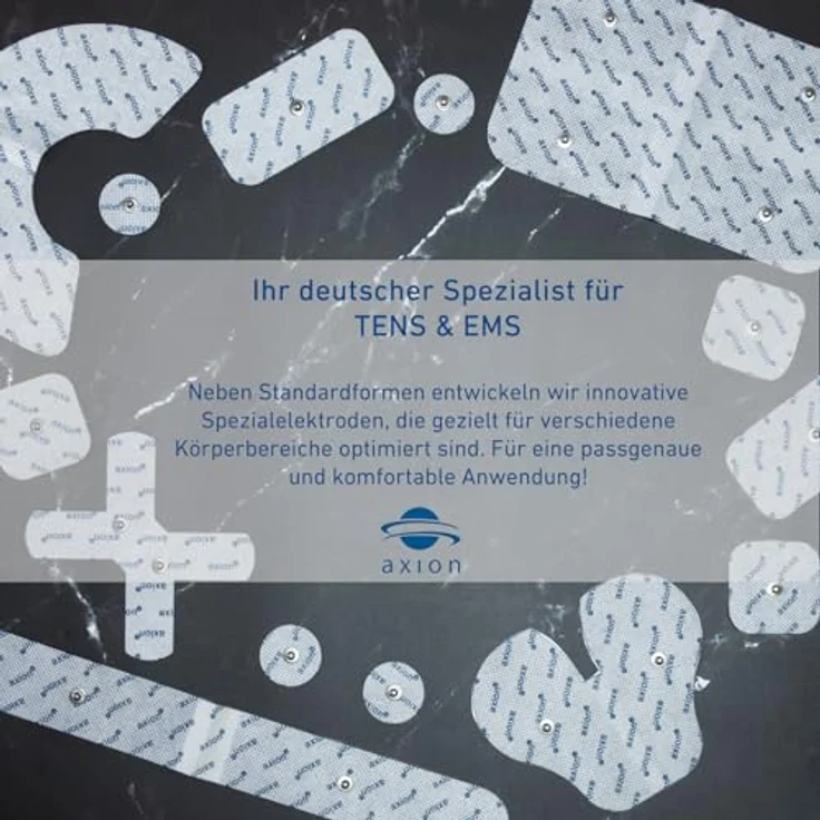 Axion Elektrodenpads für Sanitas, Beurer - 13x11cm, 3.5mm Druckknopfanschluss, selbstklebend, 1 St. für Nacken, optimale Stromverteilung – Bild 7