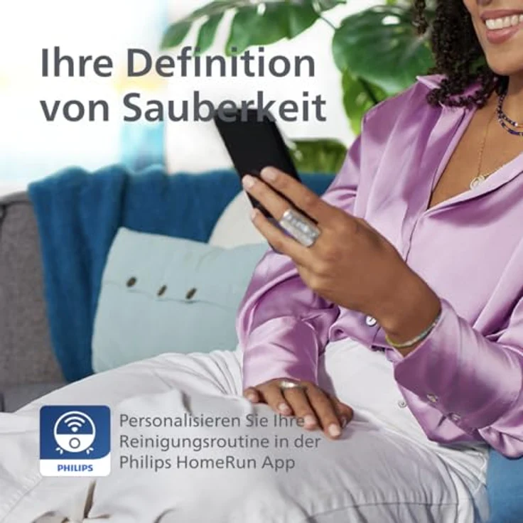 Philips HomeRun 5000 Series, Saug- & Wischroboter mit 10.000 Pa Saugleistung, beige – Bild 7