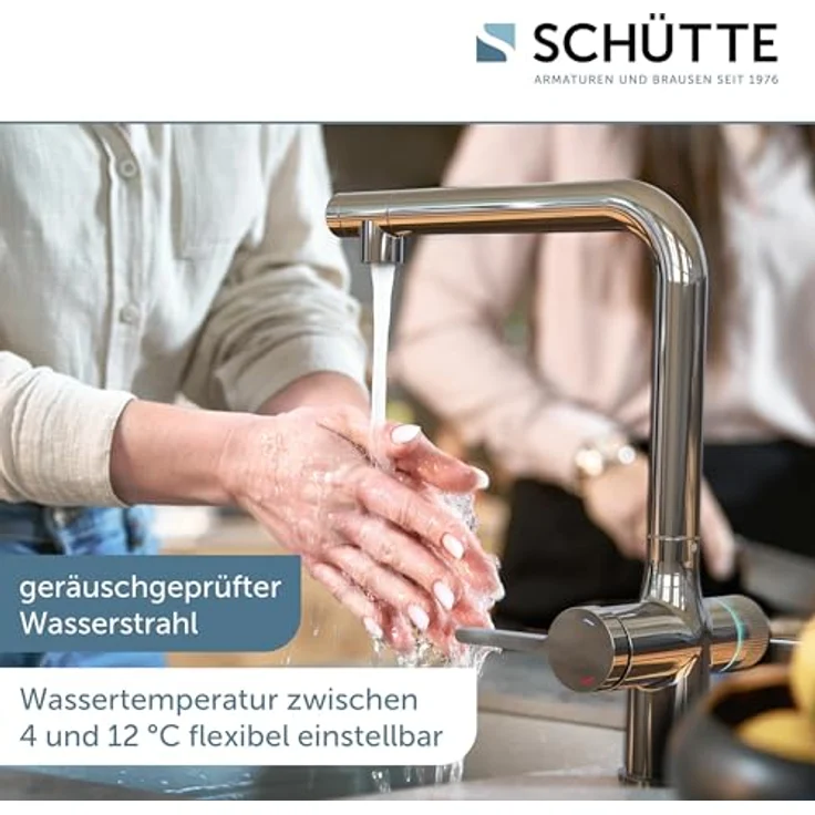 Schütte AQUASTAR PREMIUM Sprudelwasser Küchenarmatur mit Kühl- und Filtersystem, 360° schwenkbar, Chrom – Bild 10