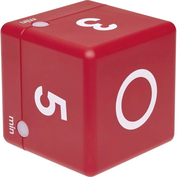 TFA Dostmann Eieruhr Timer Cube Rot digital mit LED-Anzeige und Alarmton – Bild 1
