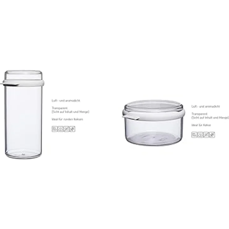 Mepal Stora Starter-Set, Transparente Lebensmittelbehälter mit Deckel für trockene Lebensmittel, Küchenorganizer, Weiß – Bild 2