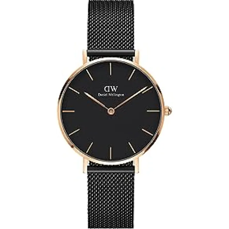 Daniel Wellington Petite Uhr 32mm Double Plated Stainless Steel (316L) Rose Gold, Damenuhr mit veredeltem Edelstahl 316L in Roségold