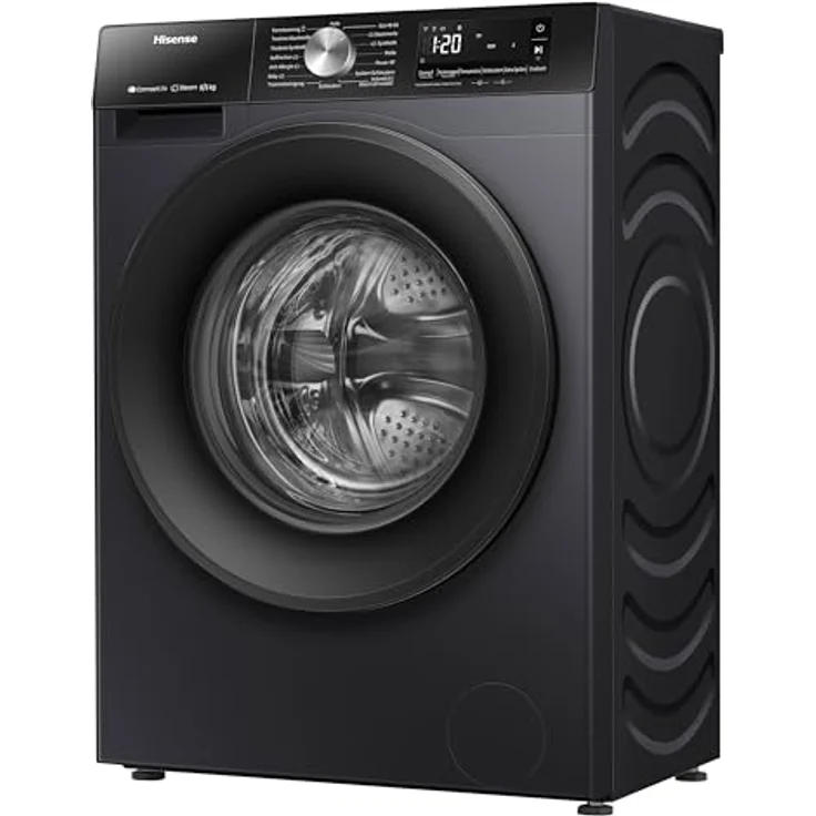 Hisense WD3S8043BB3 Waschtrockner mit 16 Programmen, 8 kg Nutzlast, Dampffunktion, Eco Wash und Anti-Allergie Programm, EEK A-D – Bild 5